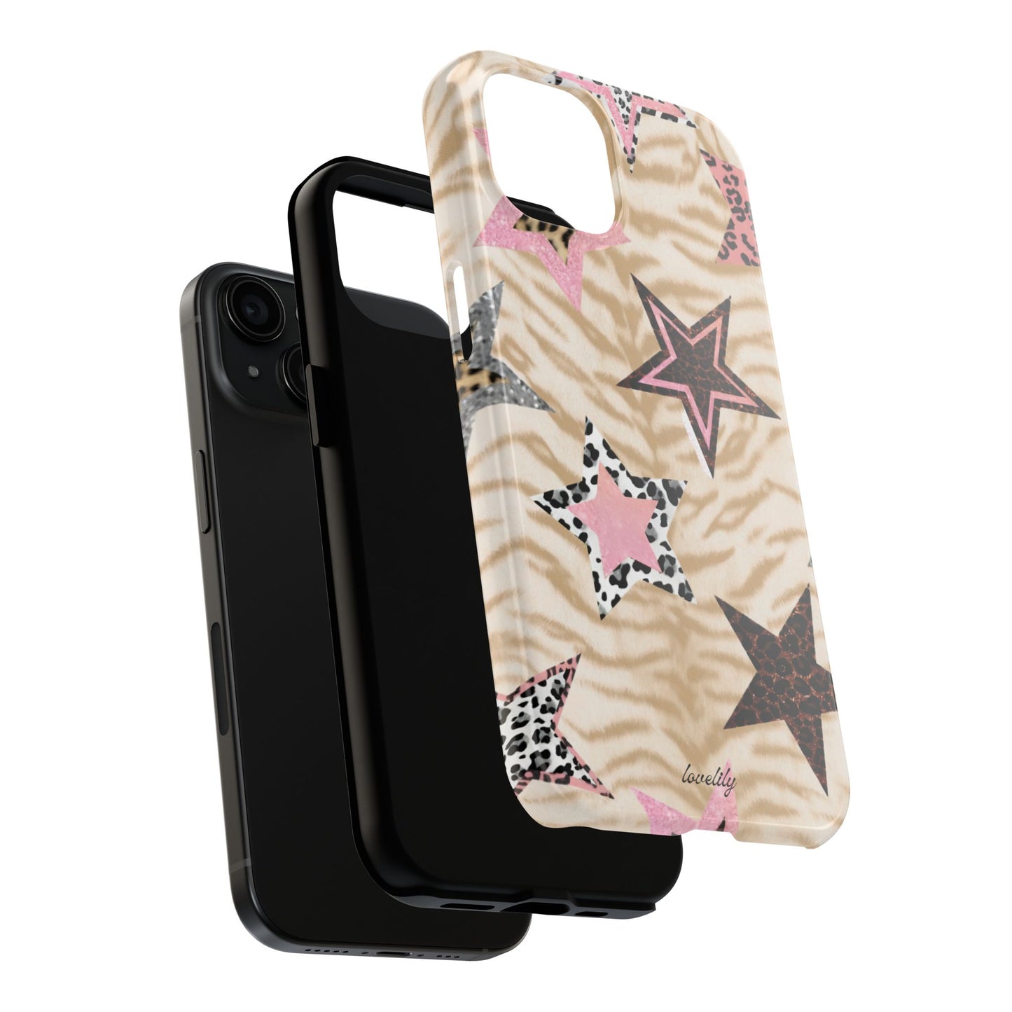 pink stars *** stacked phone case
