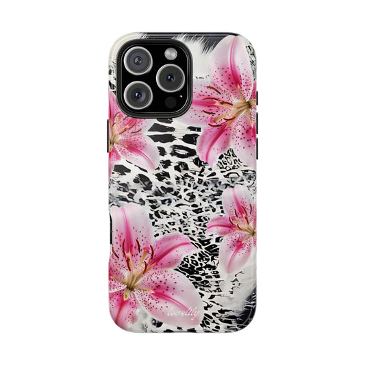 black pink stacked phone case