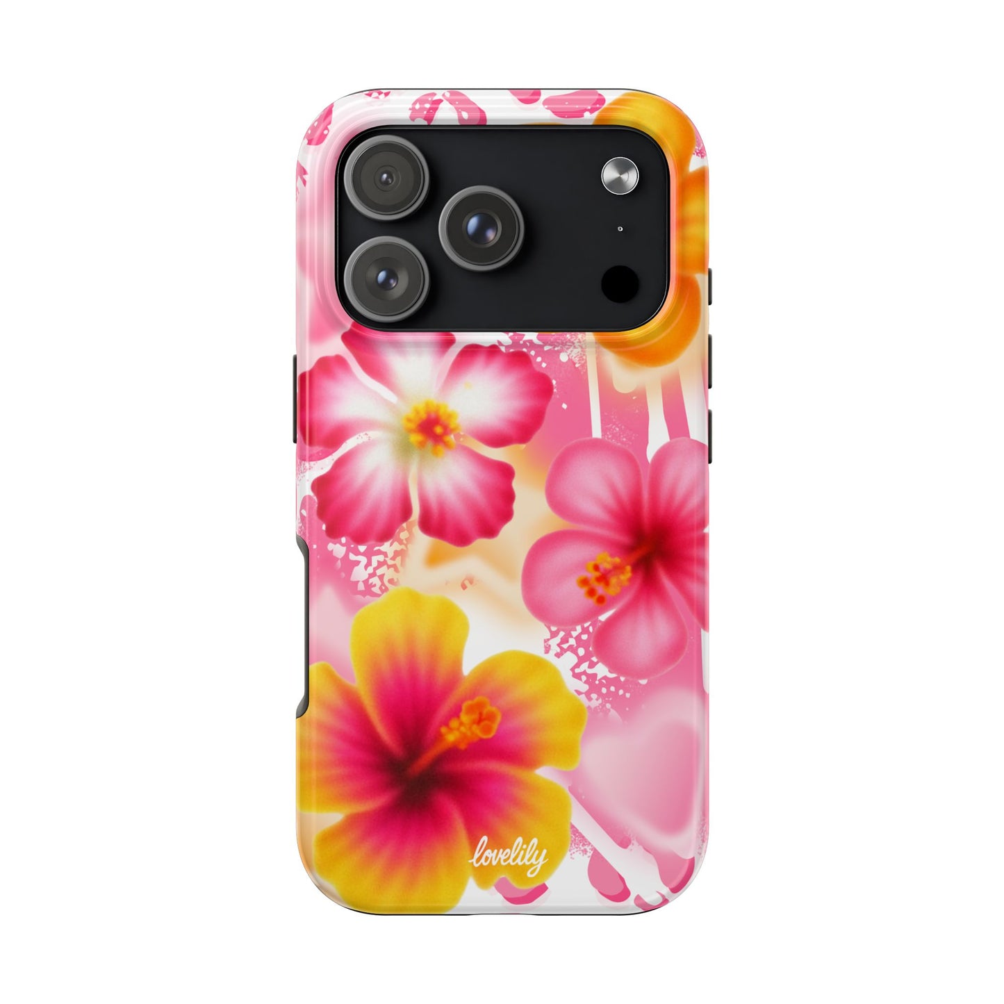 graffiti hibiscus stacked phone case