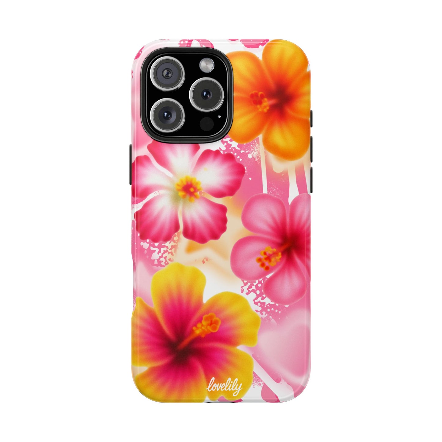 graffiti hibiscus stacked phone case