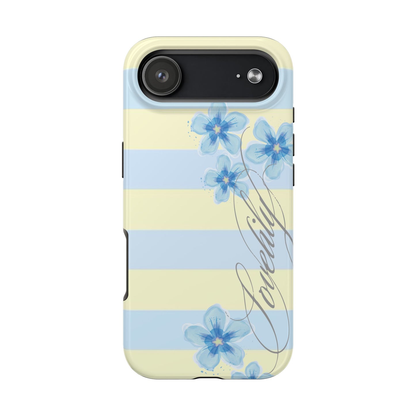blue n yellow striped stacked phone case