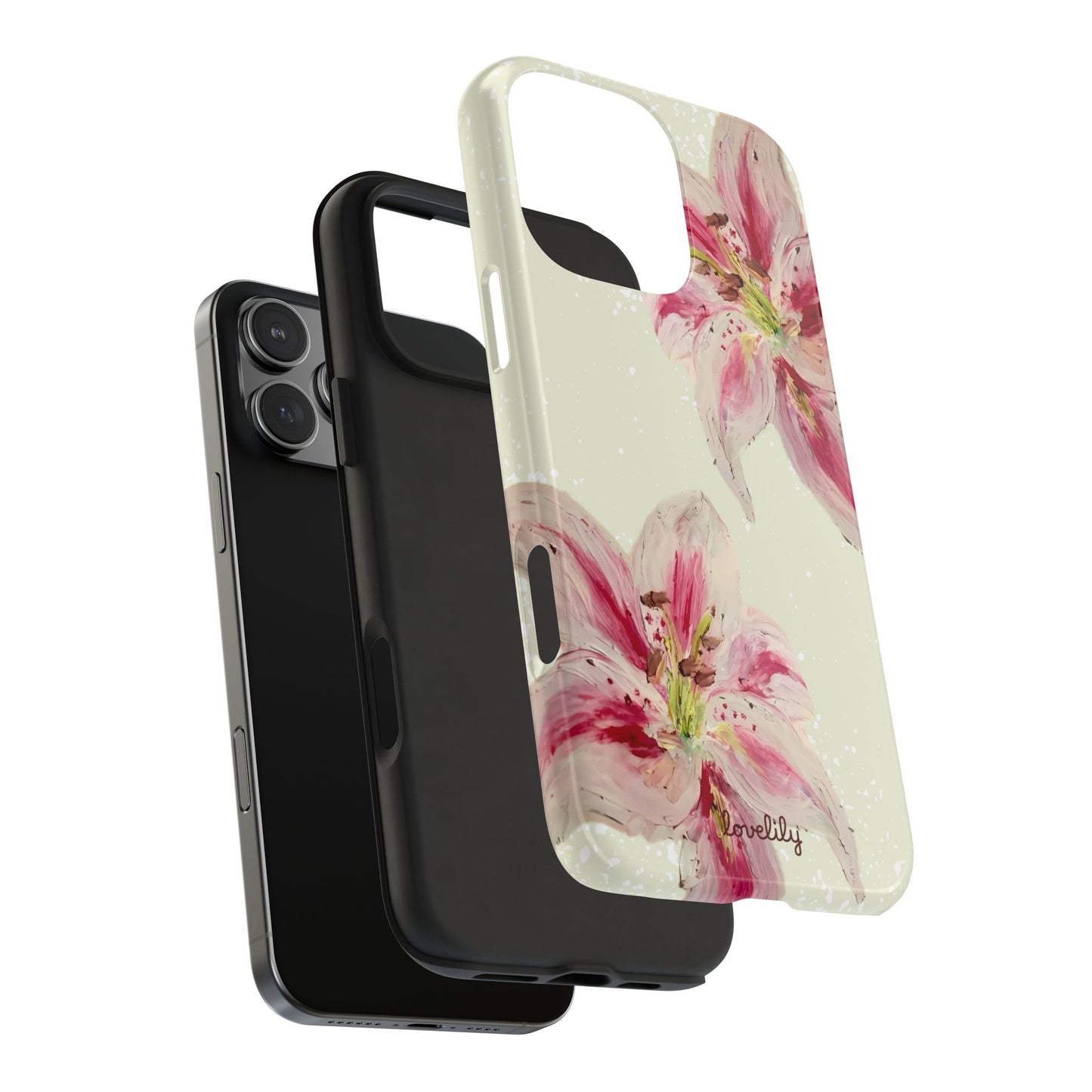acrylic lily stacked phone case