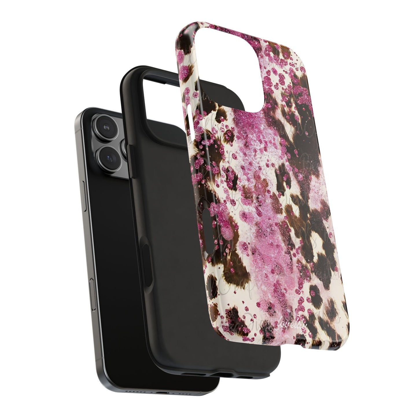 sparklie cow hide stacked phone case