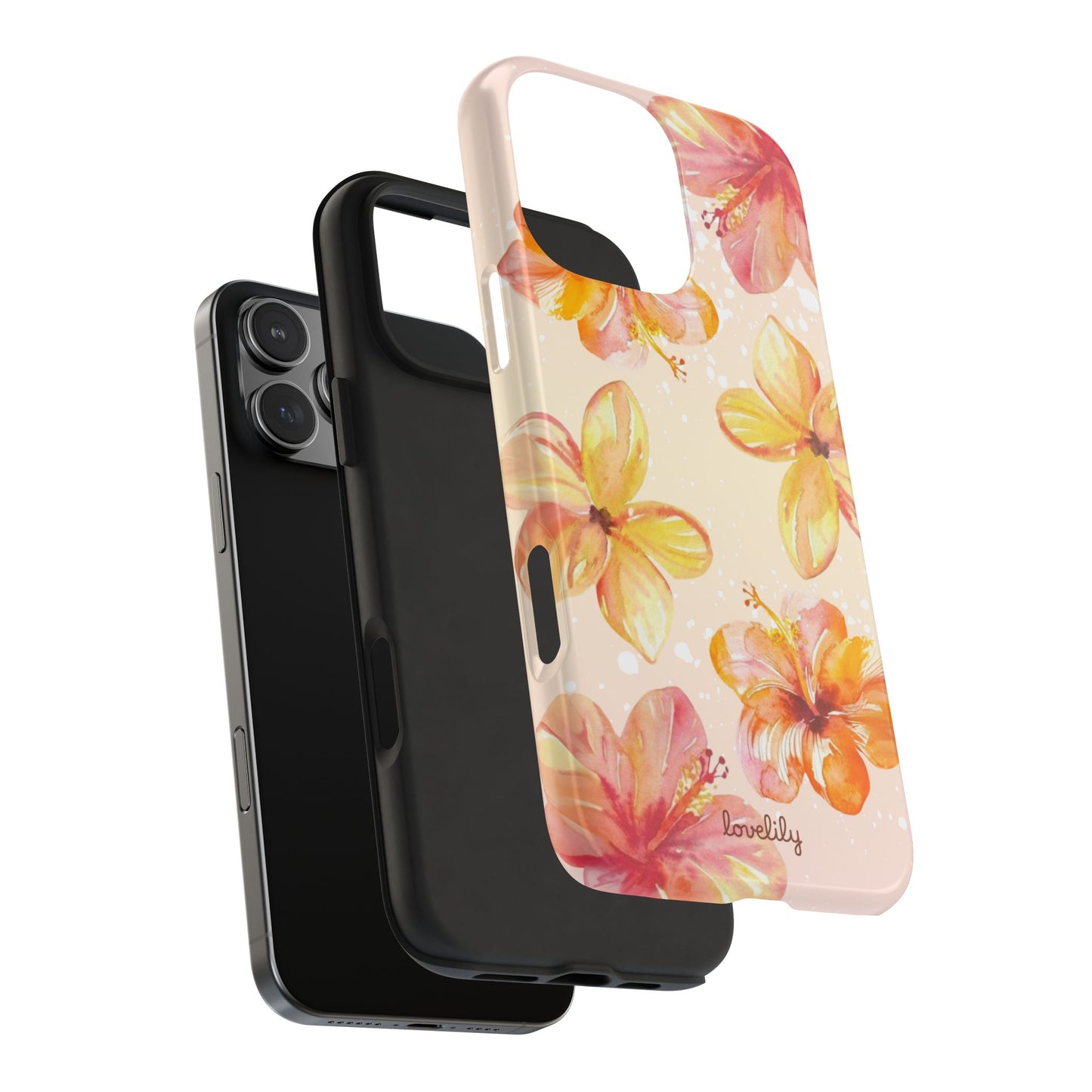 watercolor hibiscus stacked phone case