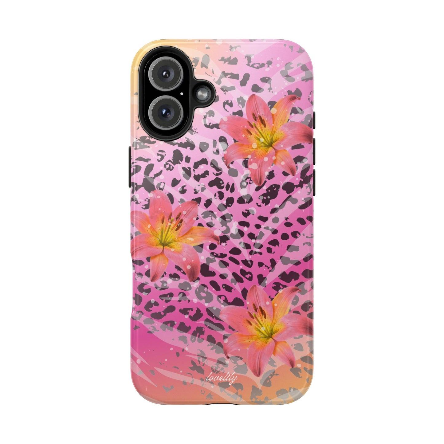 purple n yellow tigerlily stacked phone case