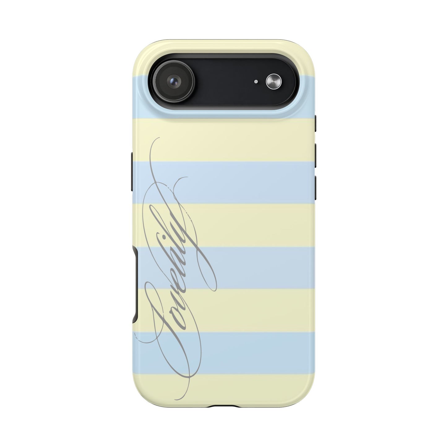 blue n yellow striped stacked phone case