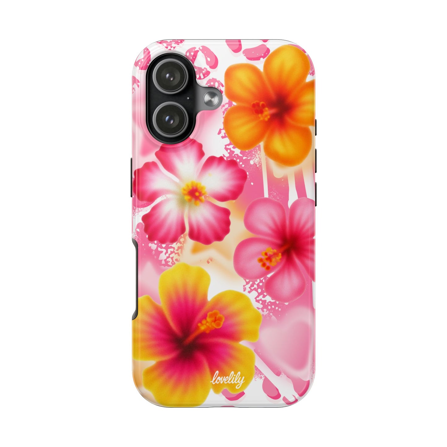 graffiti hibiscus stacked phone case