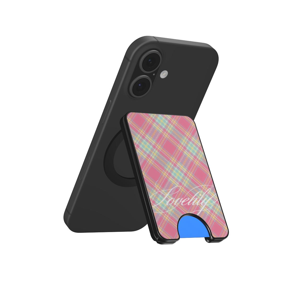 colorful plaid magnetic wallet