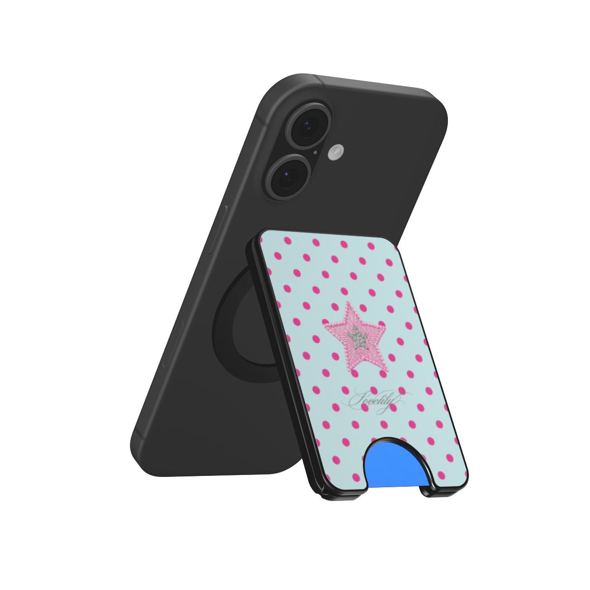 mint polka dots magnetic wallet!