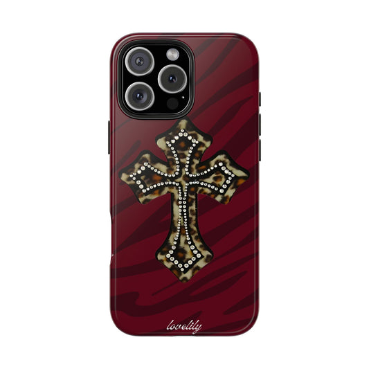 red cross stacked phone case