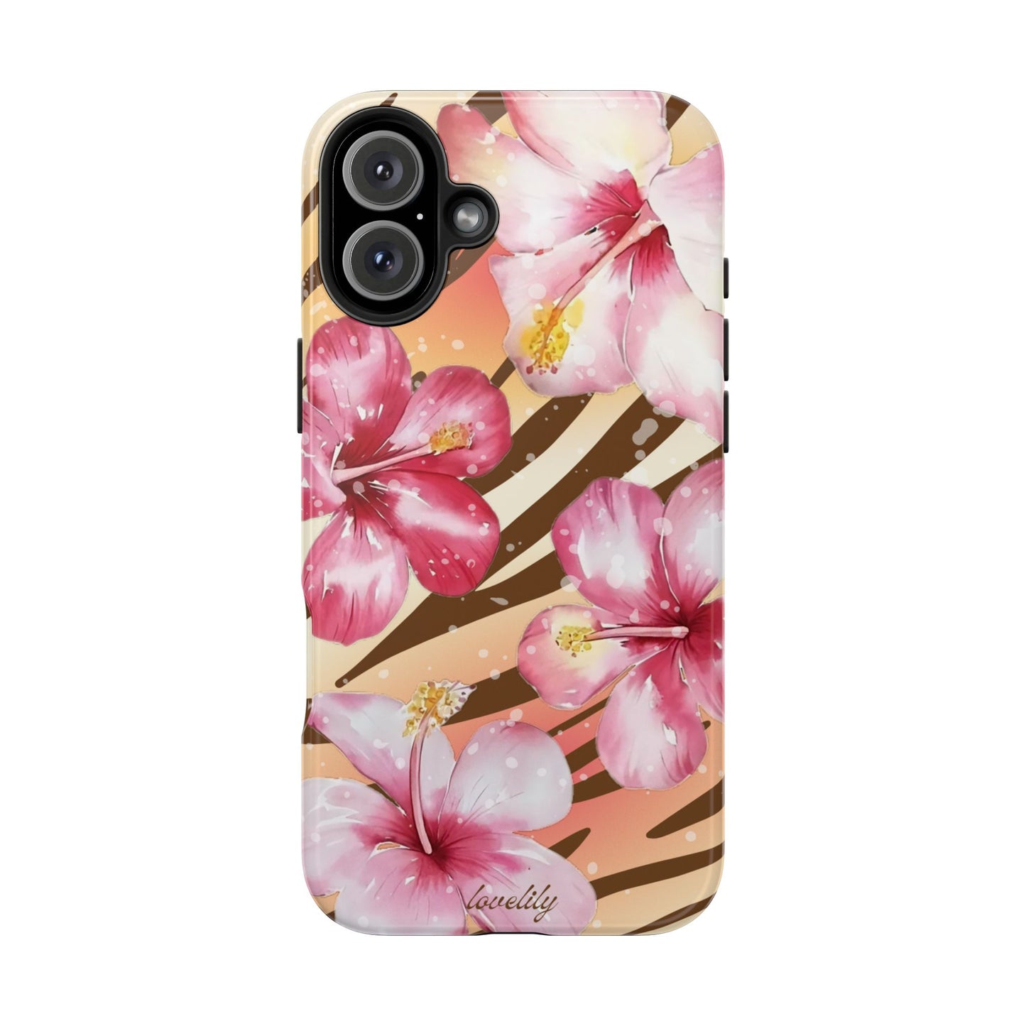 brown zebra n pink! stacked phone case