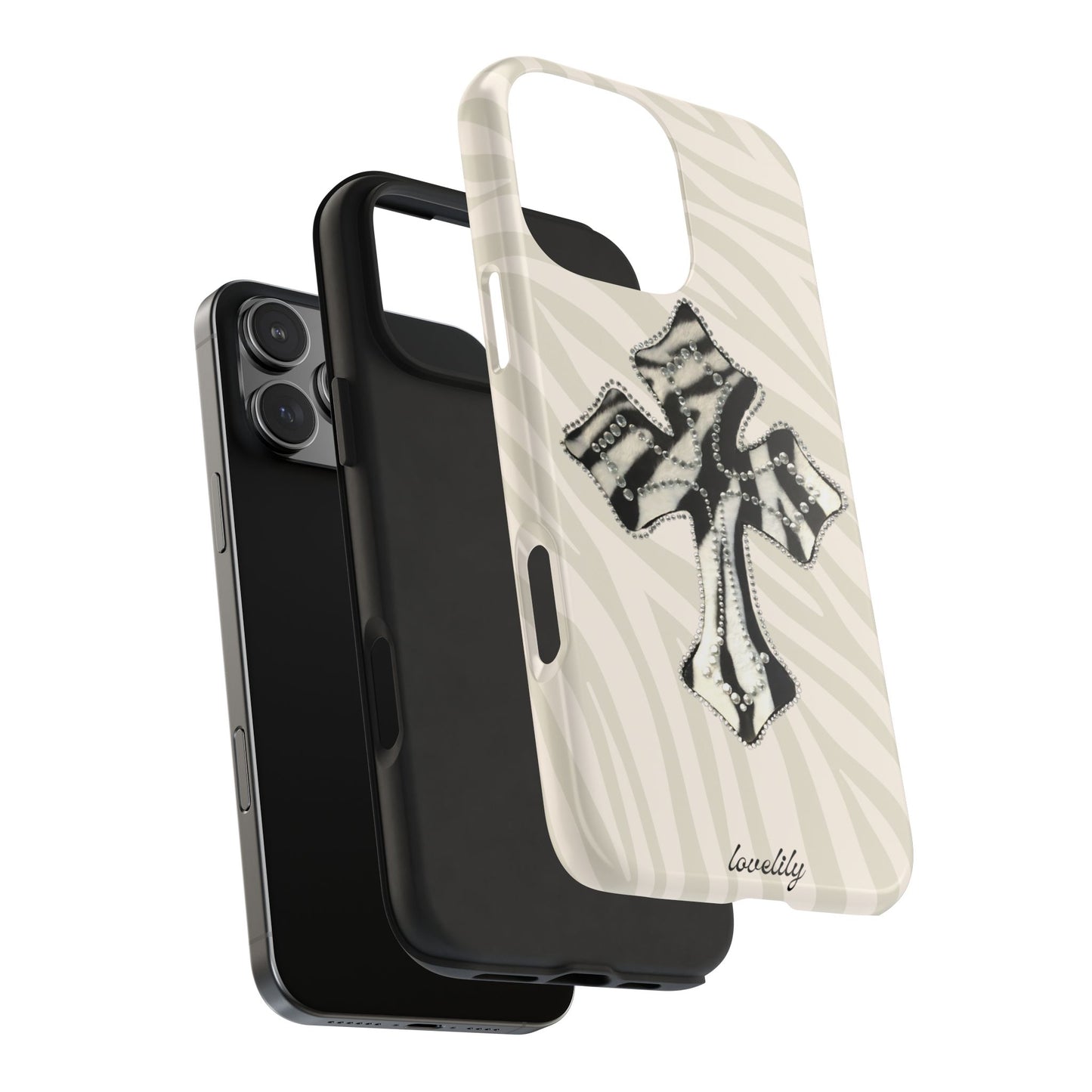 zebra cross stacked phone case