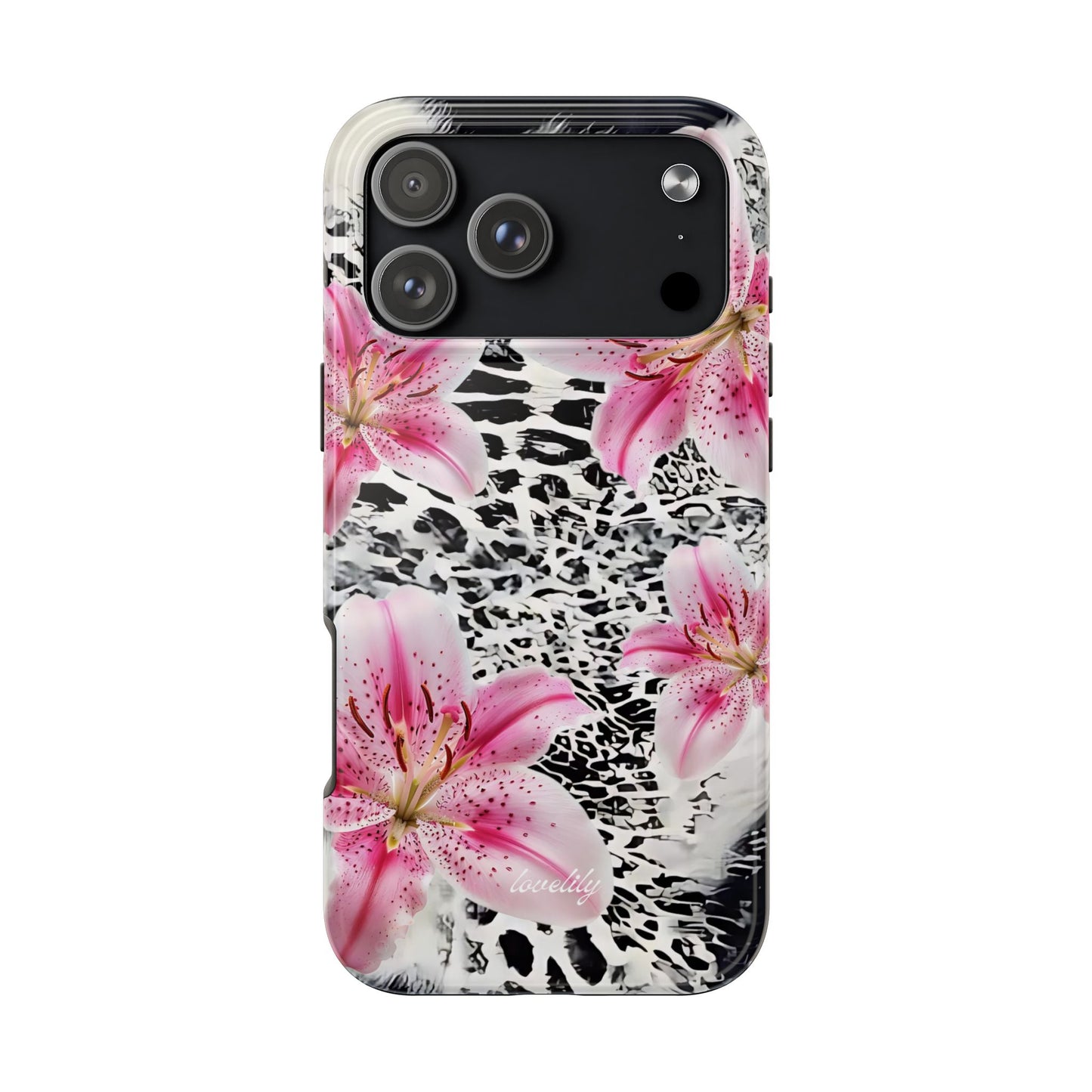 black pink stacked phone case