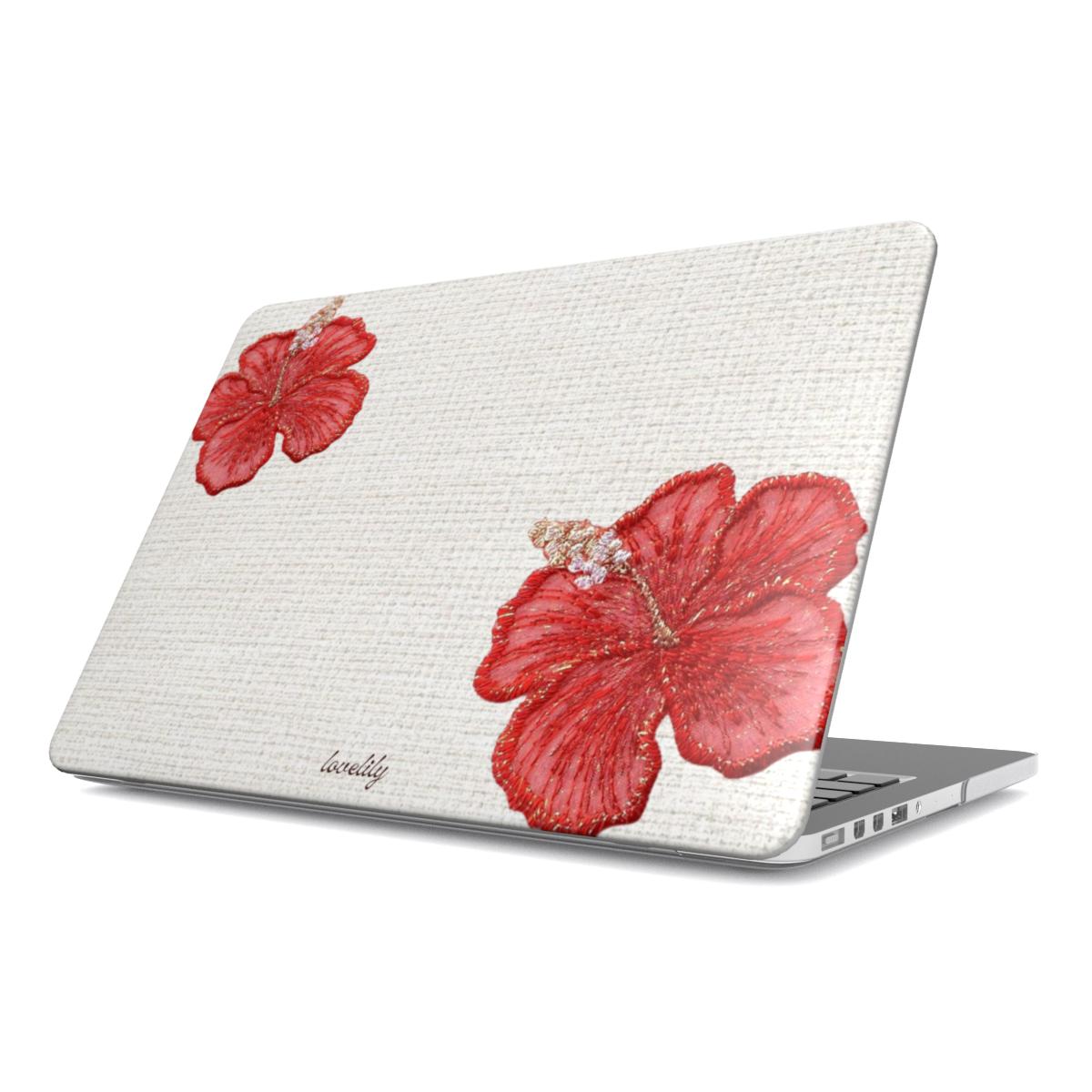 knitted hibiscus macbook case