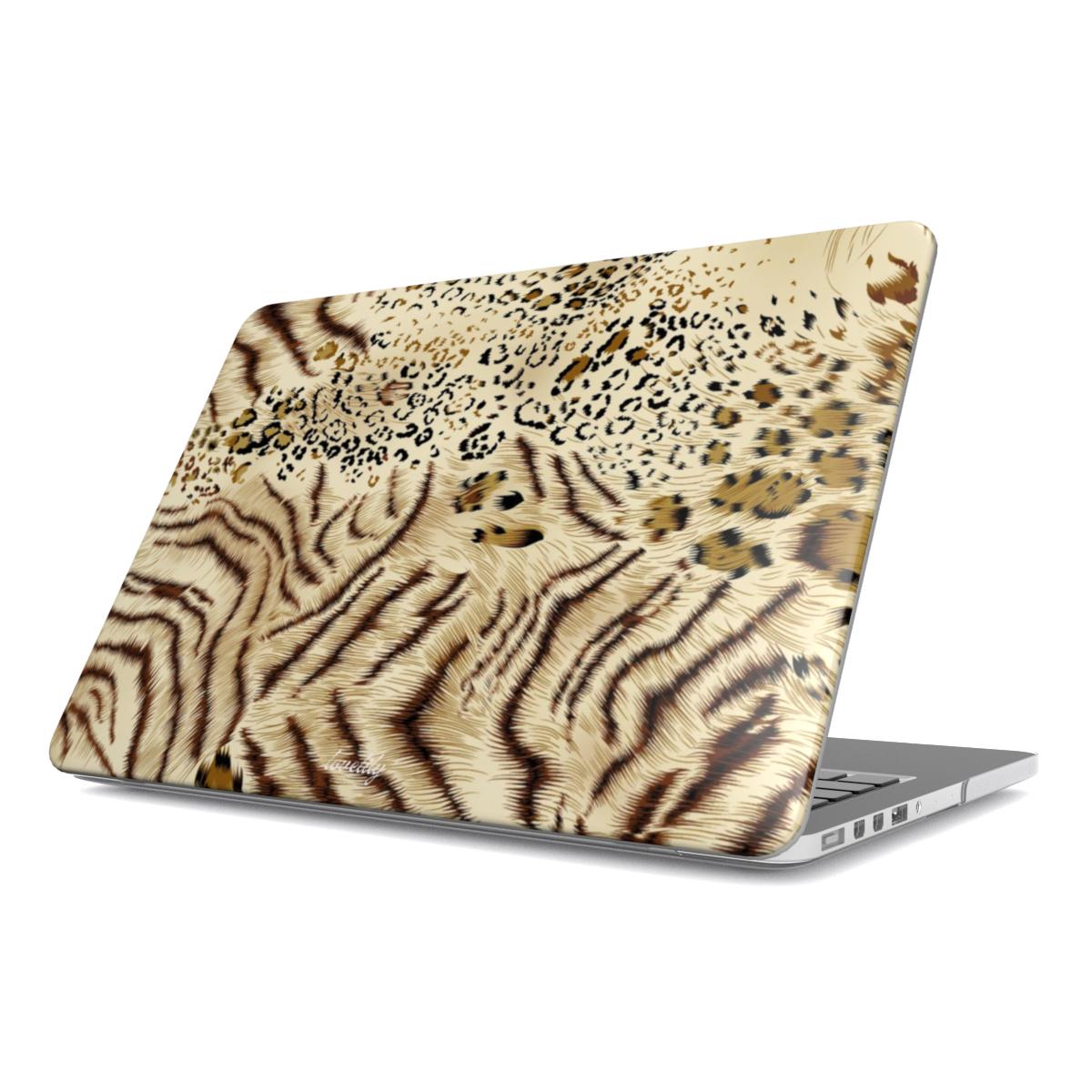 striped leopard macbook case