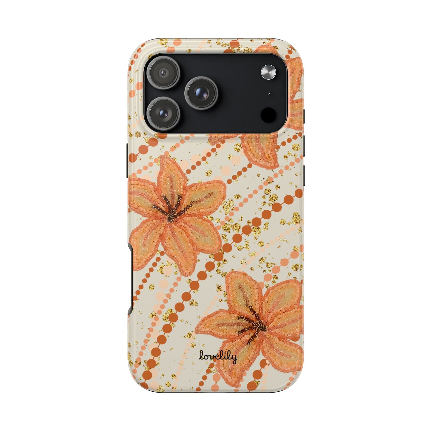 beaded lily stacked phone case