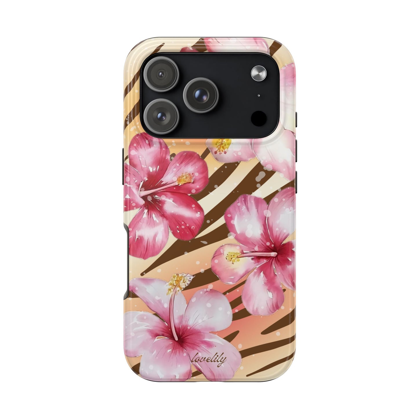 brown zebra n pink! stacked phone case