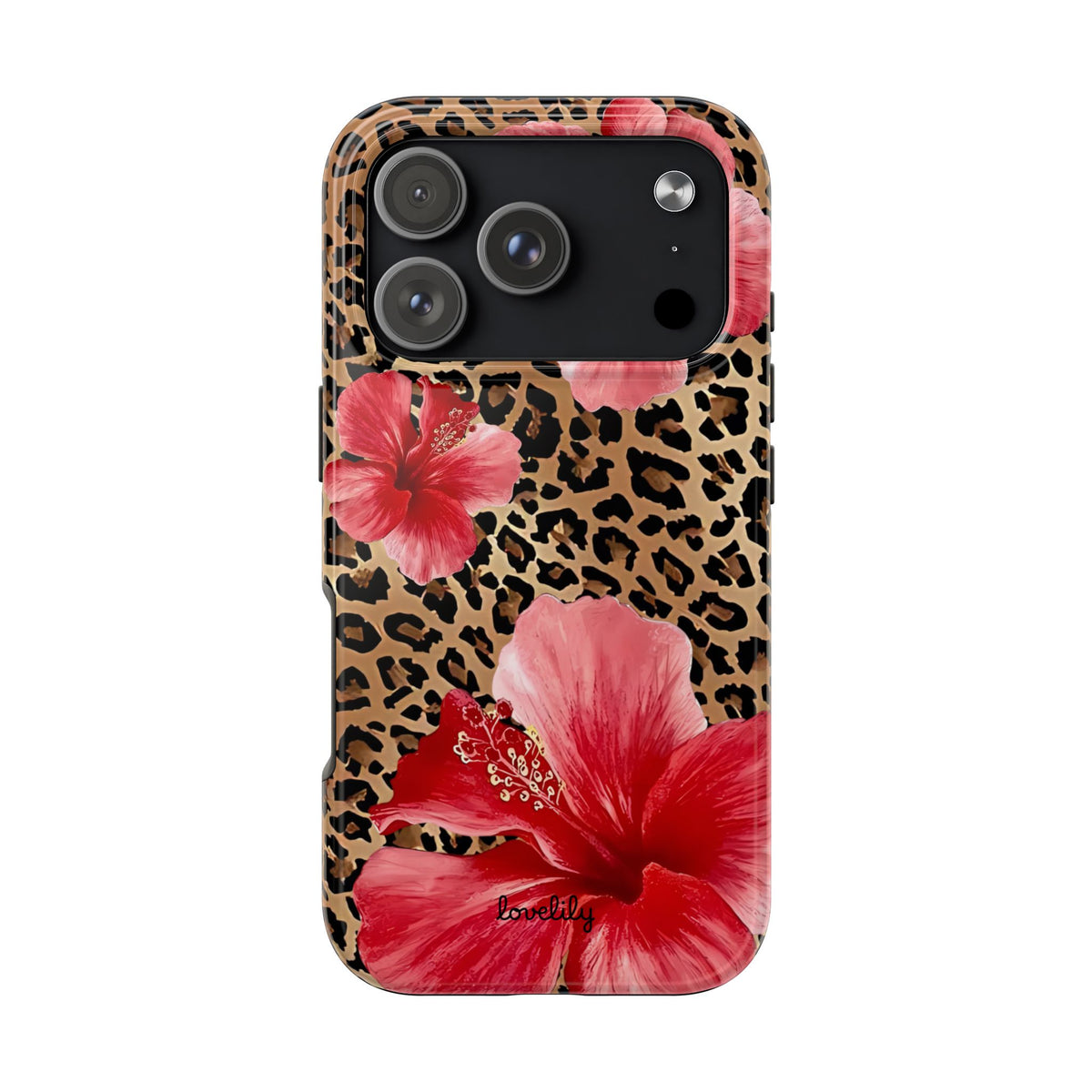 leopard hibiscus  stacked phone case