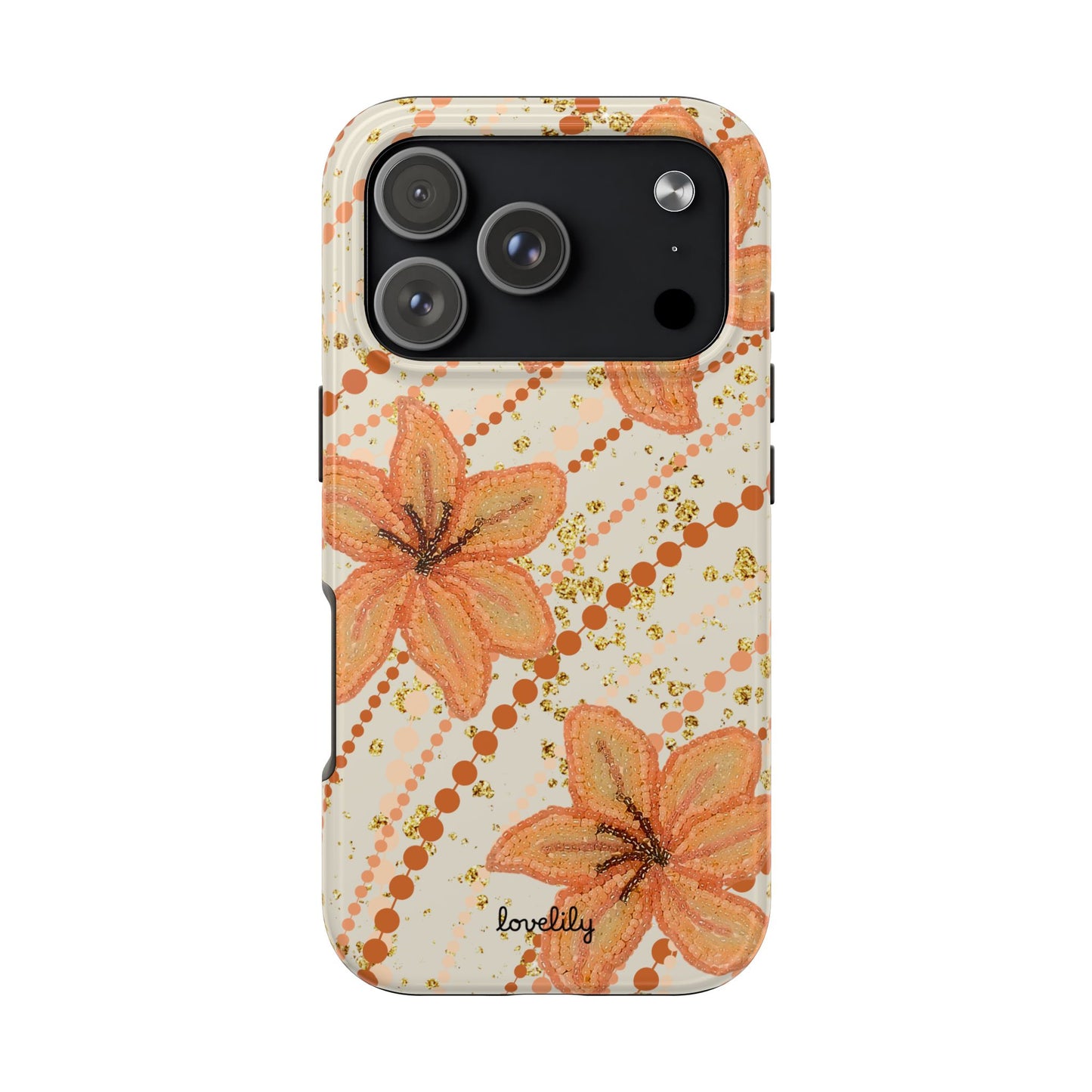 beaded lily stacked phone case