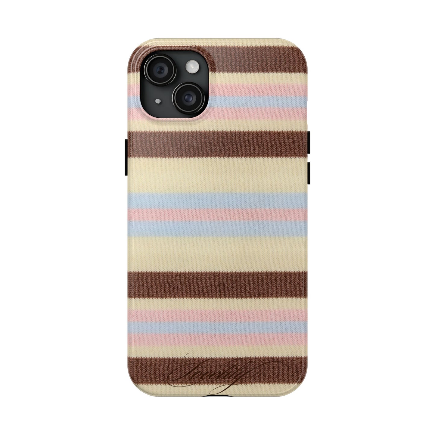 knitted pink n blue n brown! stacked phone case