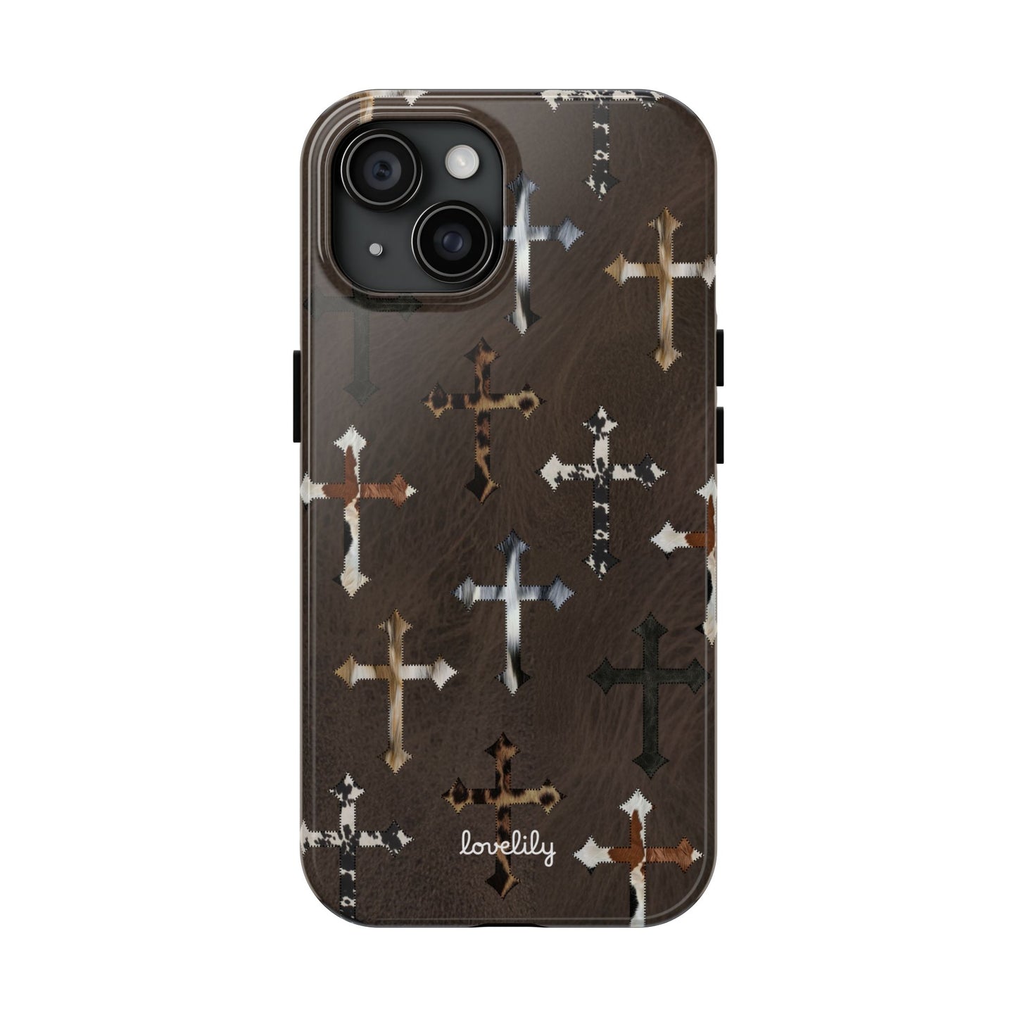 fur cross stacked phone case