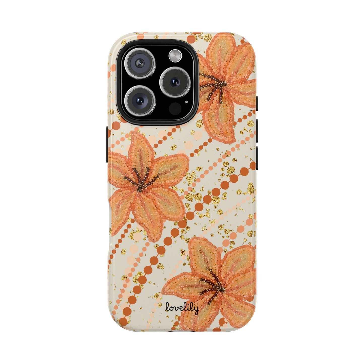 beaded lily stacked phone case