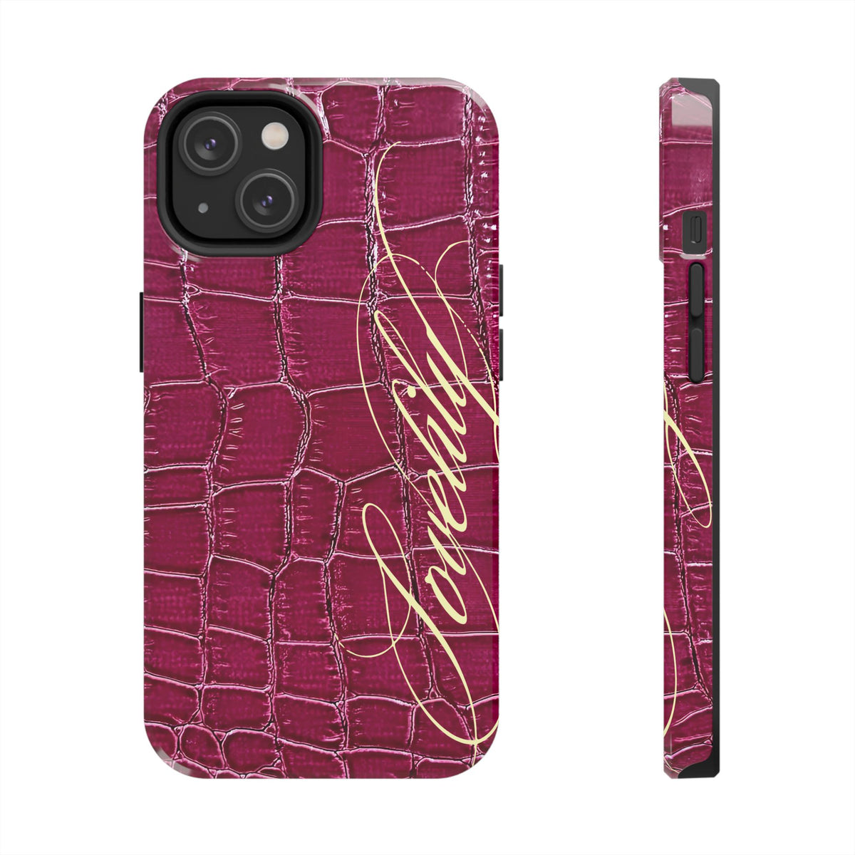 pink croc+  stacked phone case