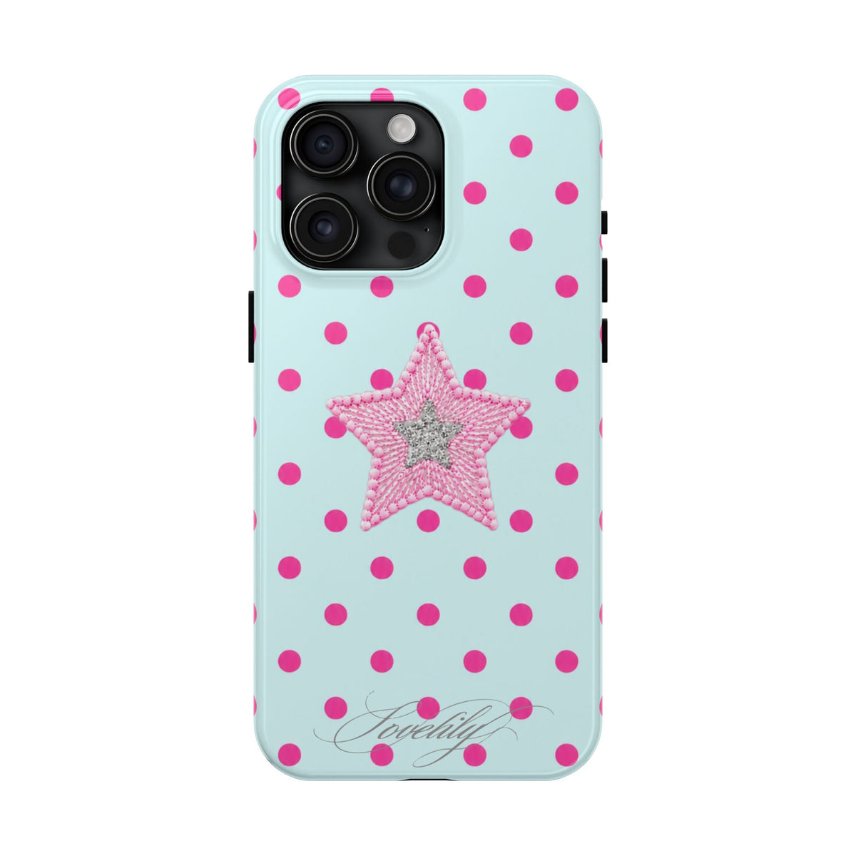 mint polka dot! stacked phone case