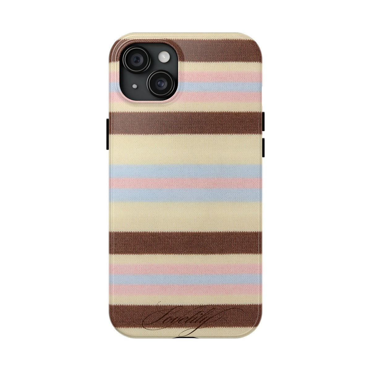 knitted pink n blue n brown! stacked phone case