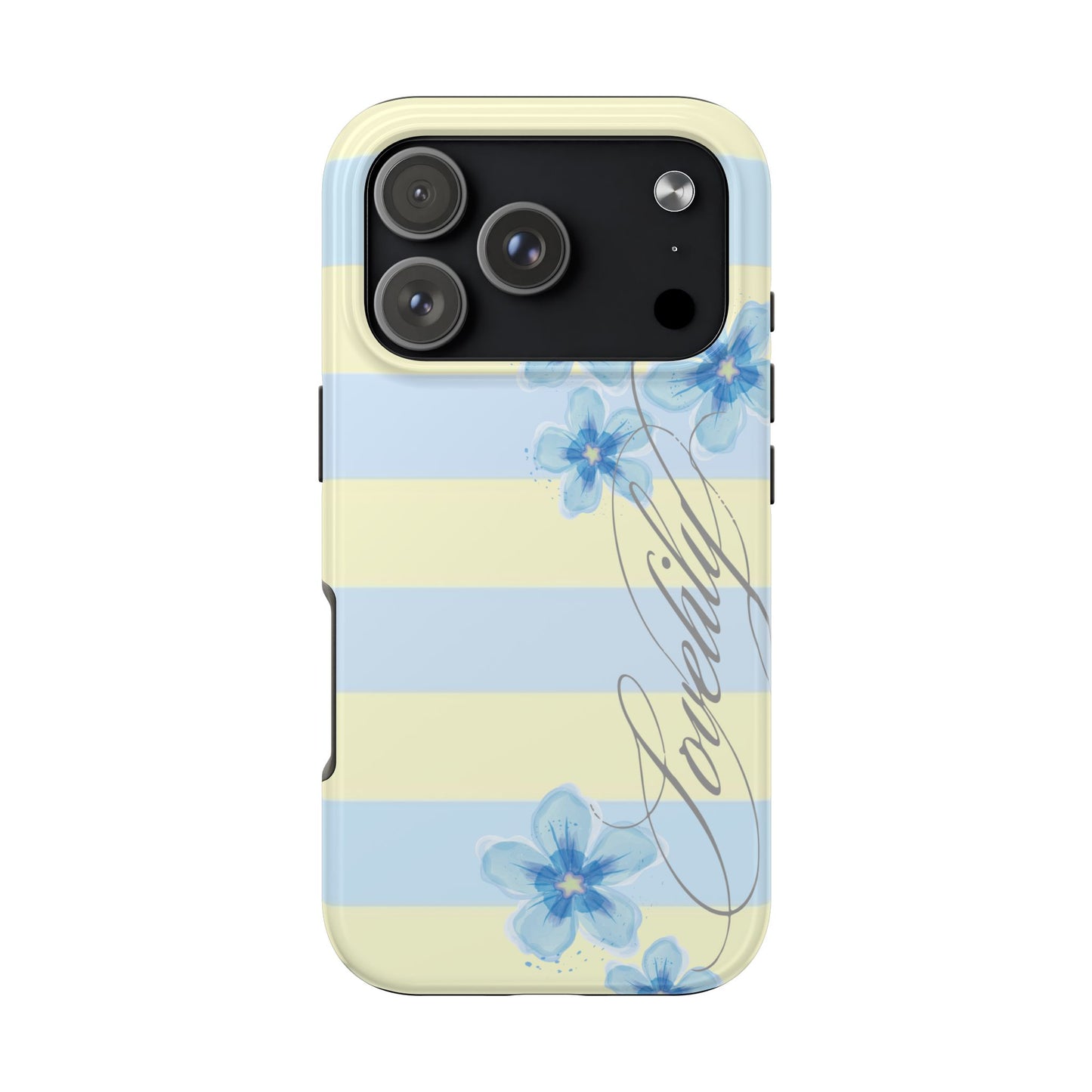 blue n yellow striped stacked phone case