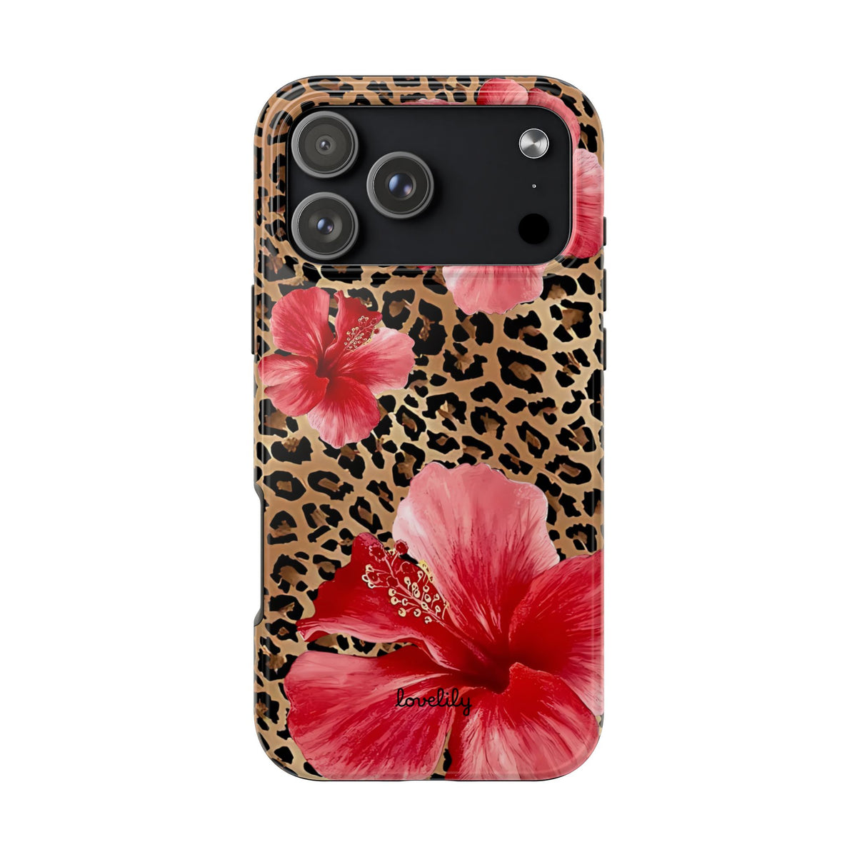 leopard hibiscus  stacked phone case
