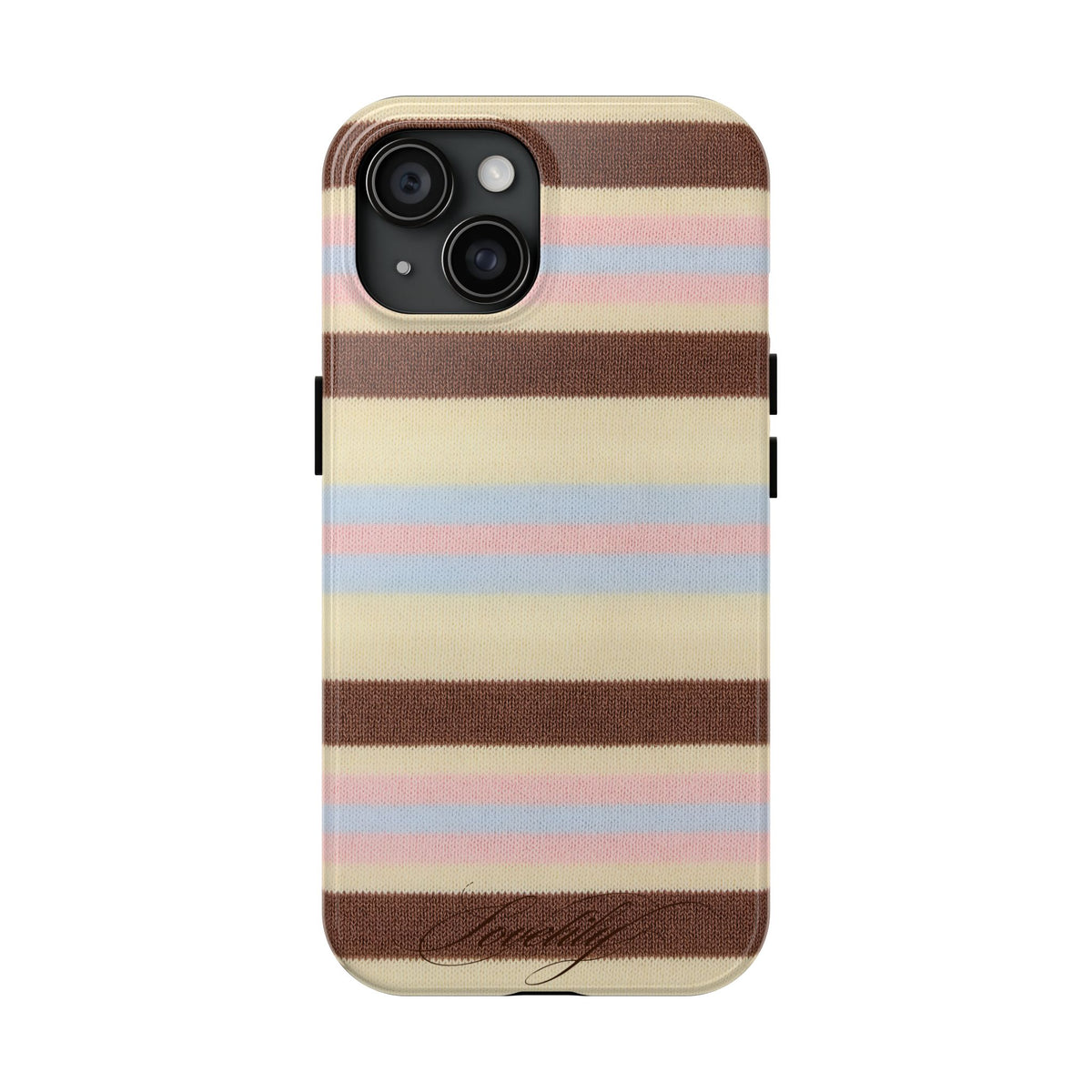 knitted pink n blue n brown! stacked phone case