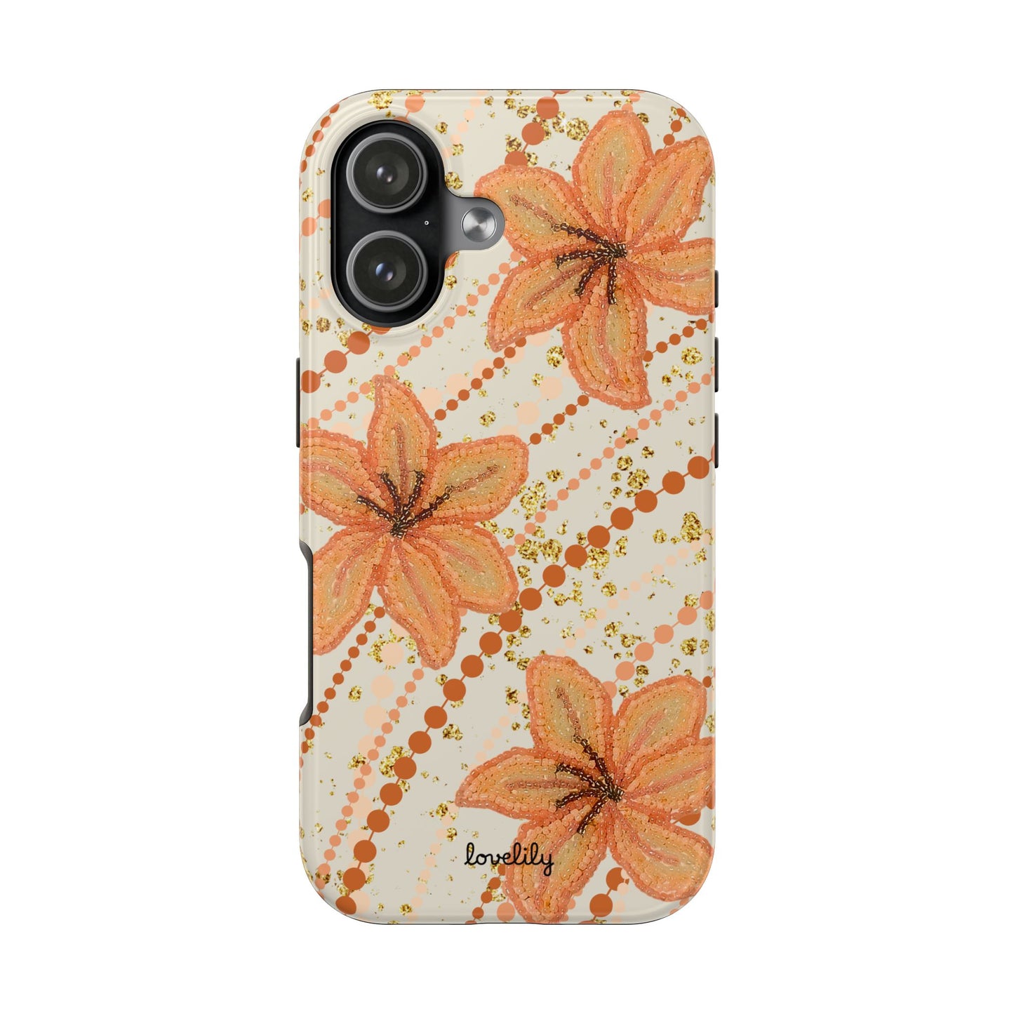beaded lily stacked phone case