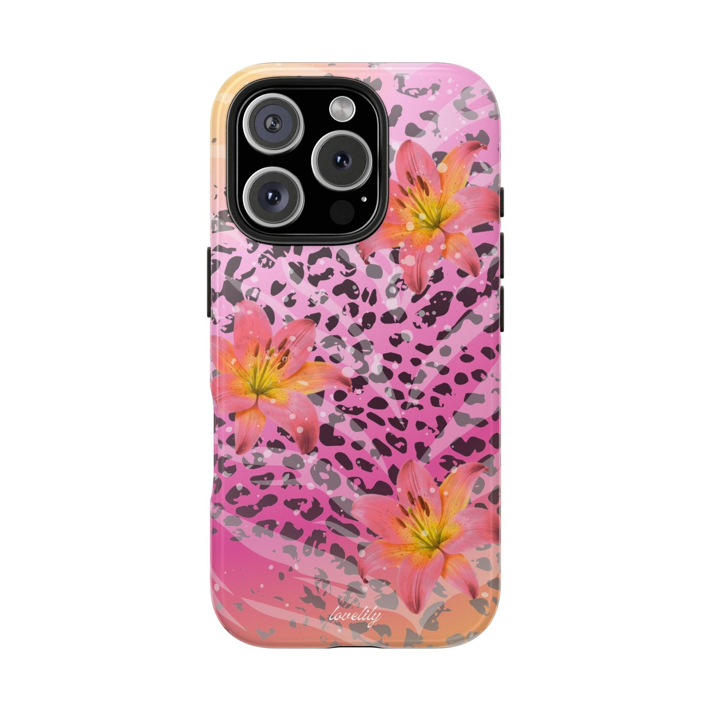 purple n yellow tigerlily stacked phone case