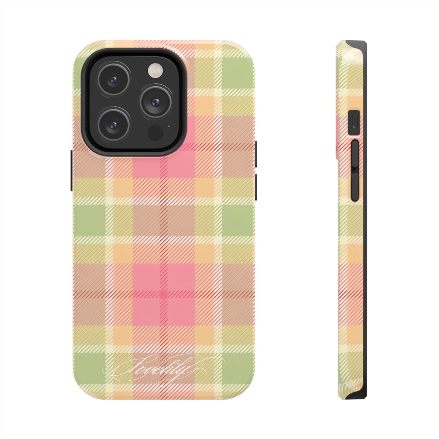 plaid colorful! stacked phone case