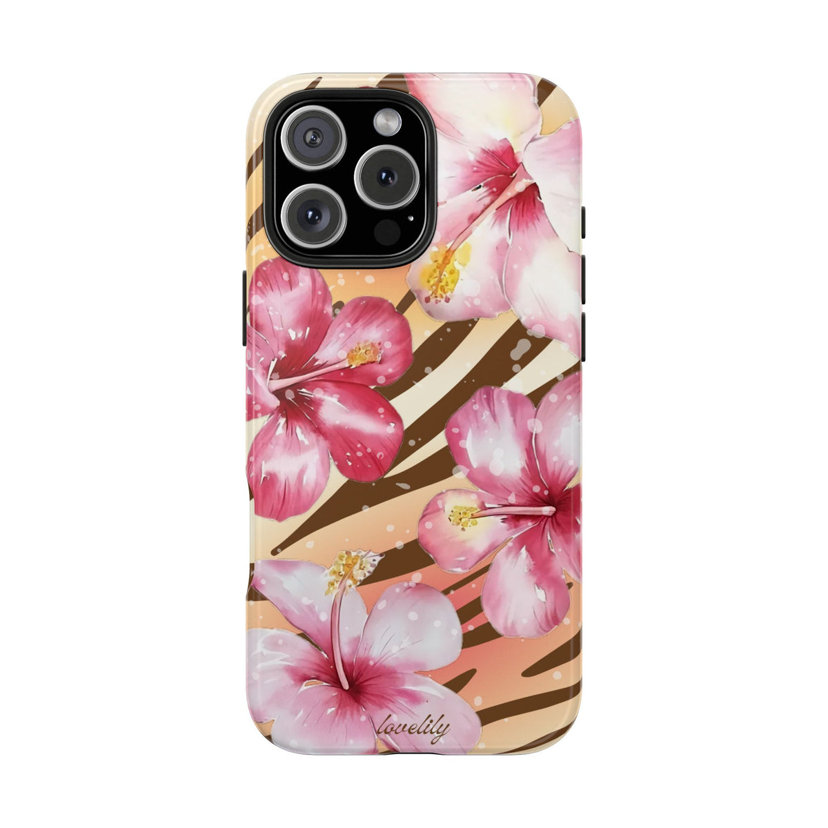 brown zebra n pink! stacked phone case