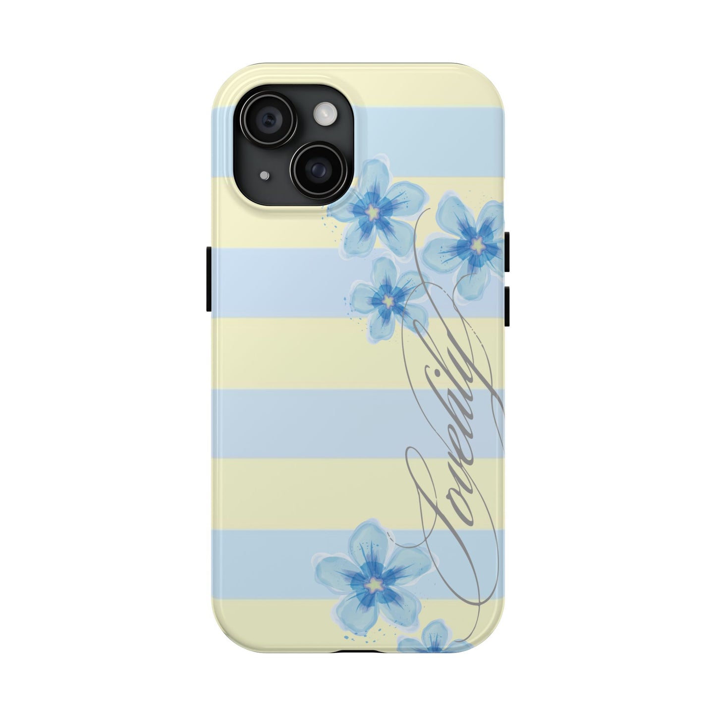 blue n yellow striped stacked phone case