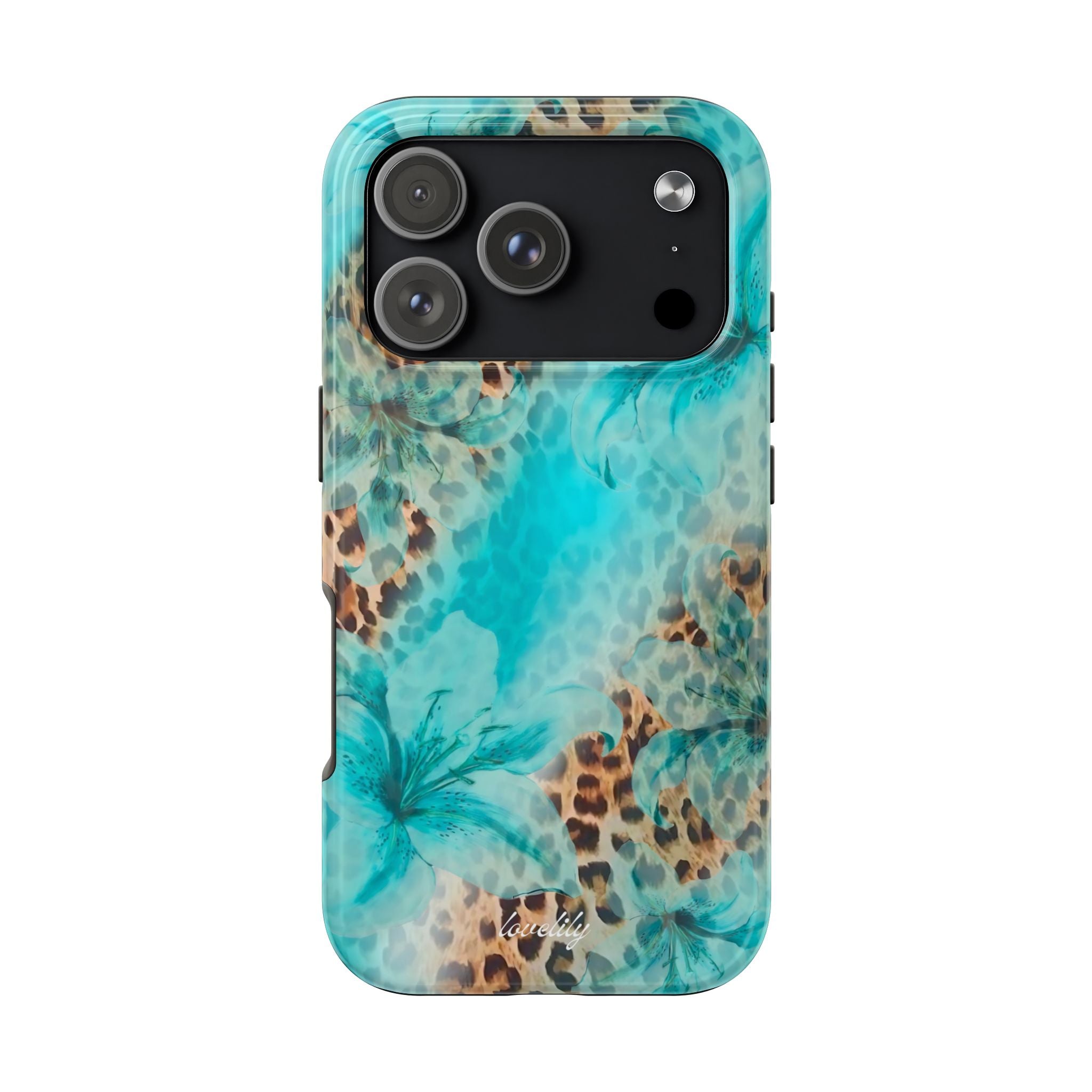 blue leopard lily stacked phone case – lovelilylittleshop