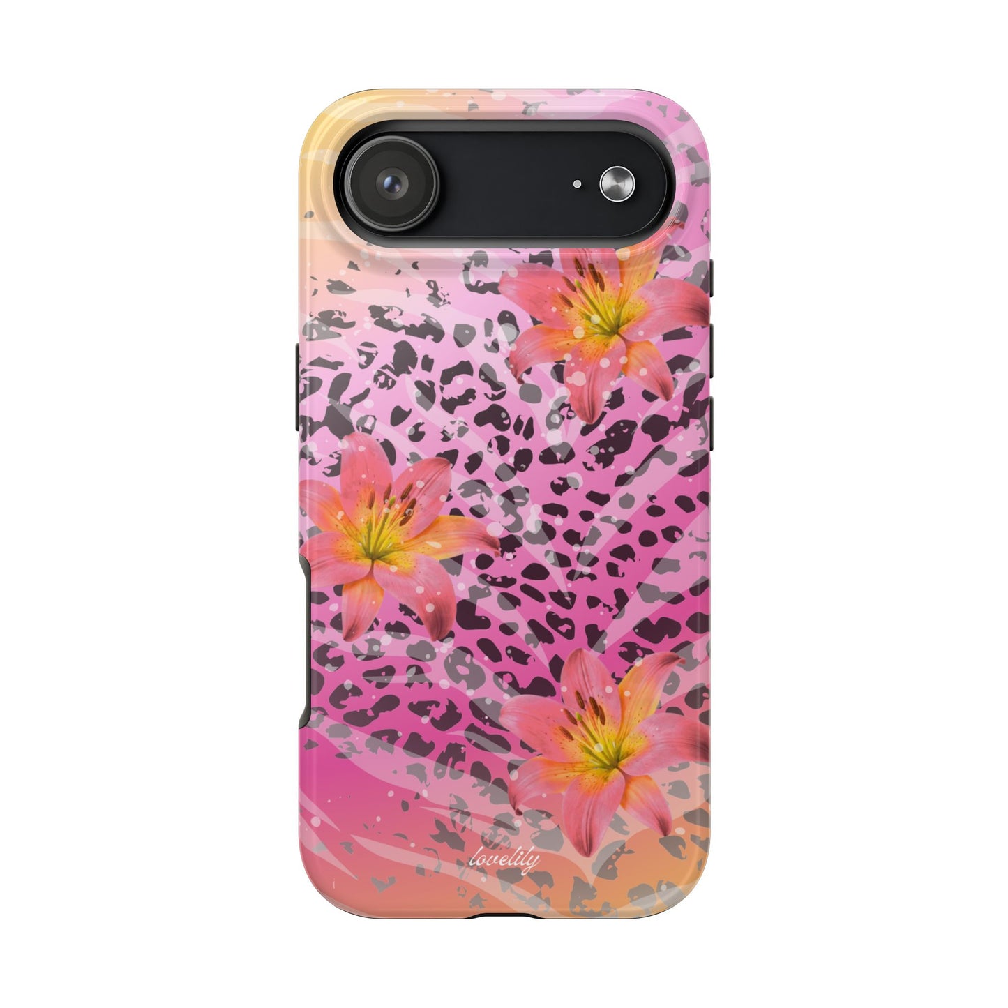 purple n yellow tigerlily stacked phone case