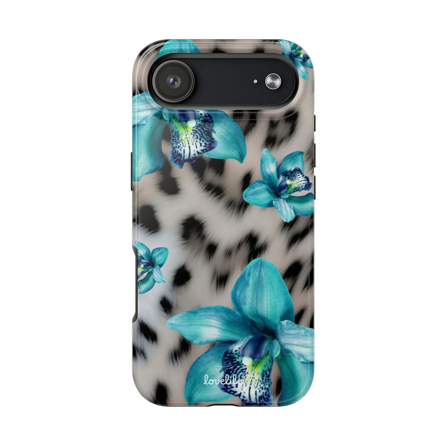 snow leopard orchid stacked phone case