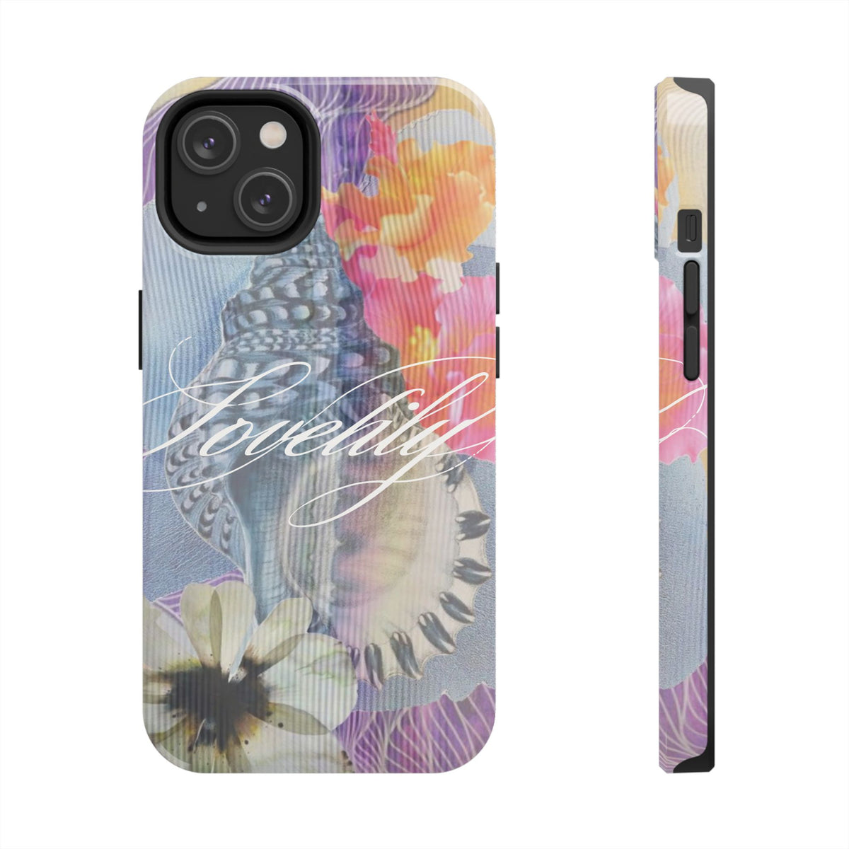 clear seashells ! stacked phone case