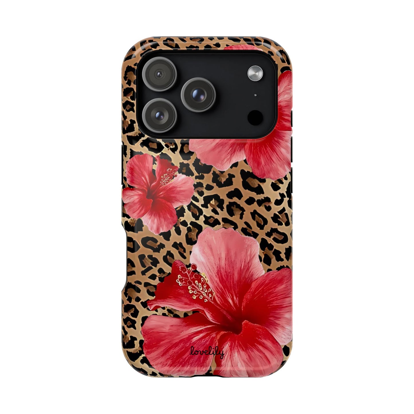 MAGSAFE leopard hibiscus stacked phone case