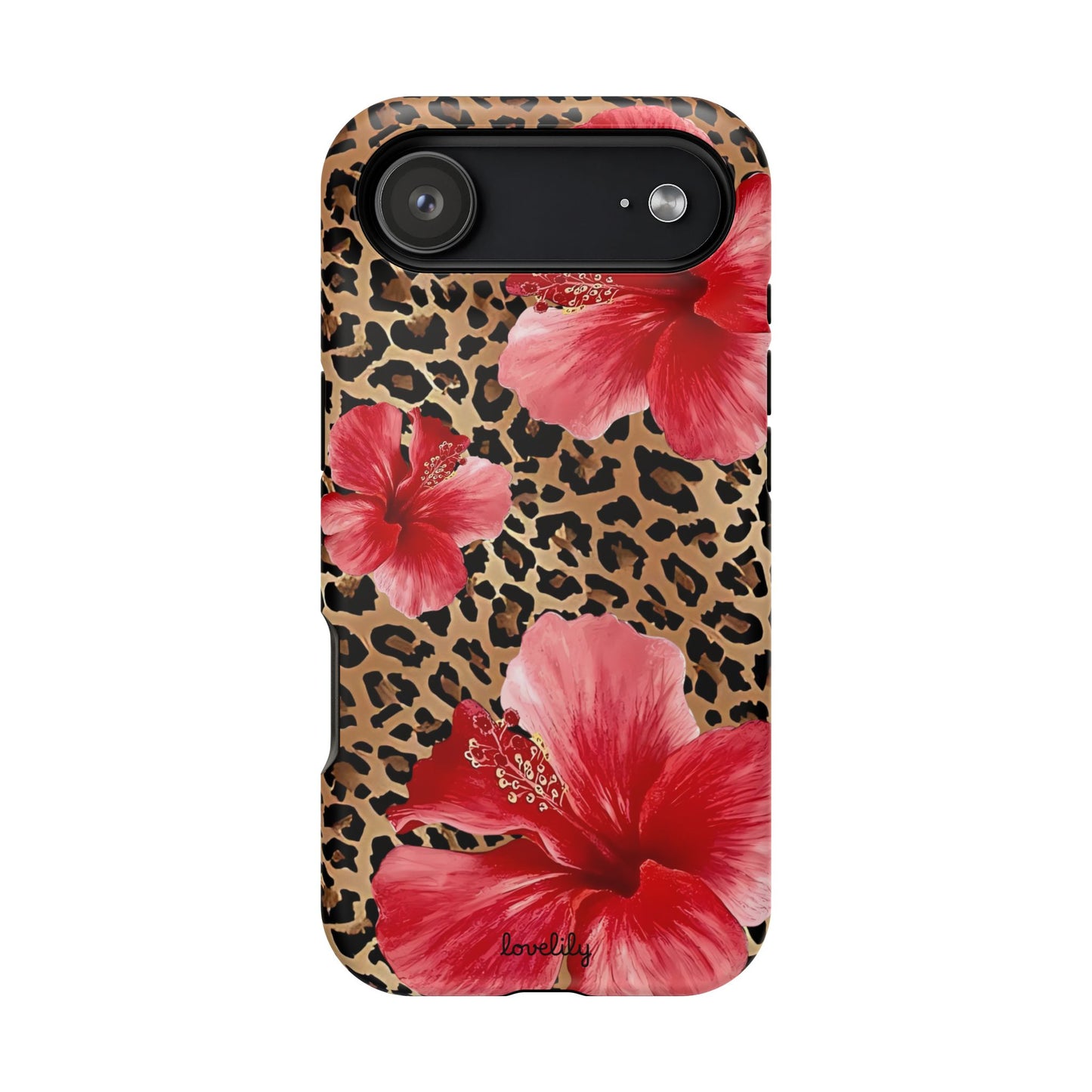 MAGSAFE leopard hibiscus stacked phone case