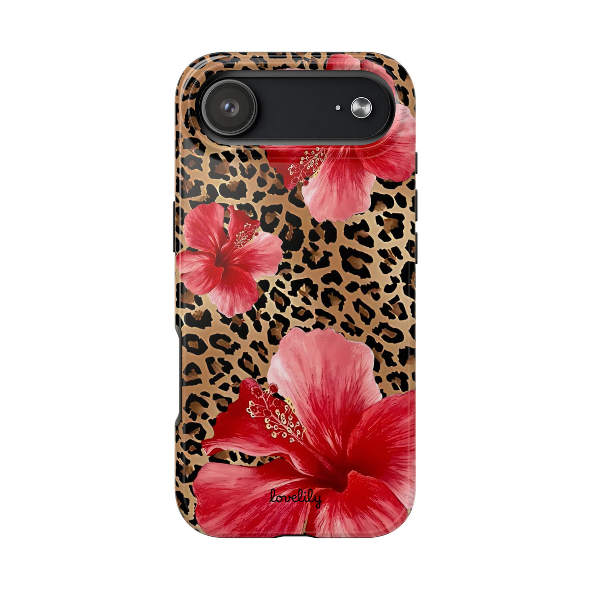 leopard hibiscus  stacked phone case