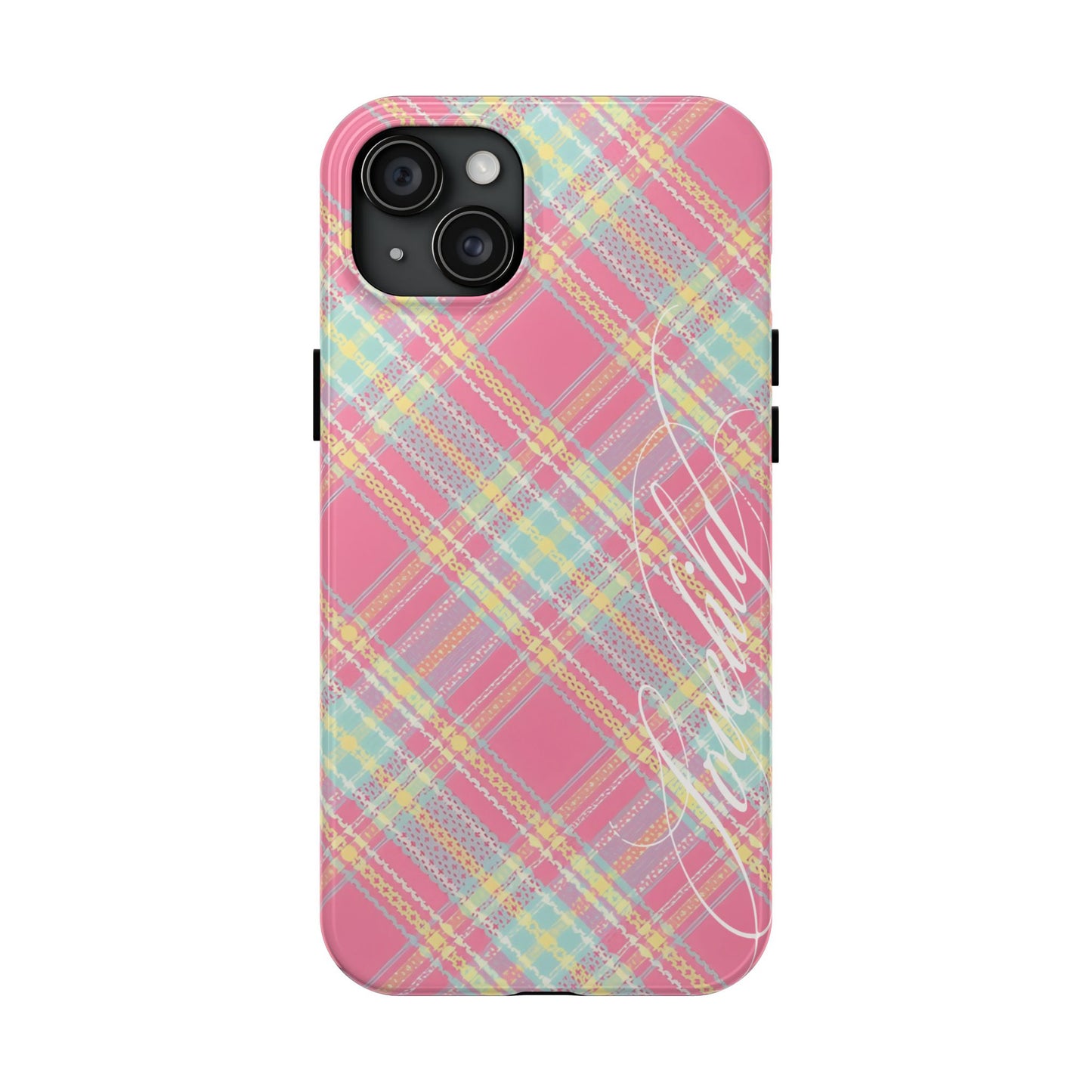 plaid colorful! stacked phone case