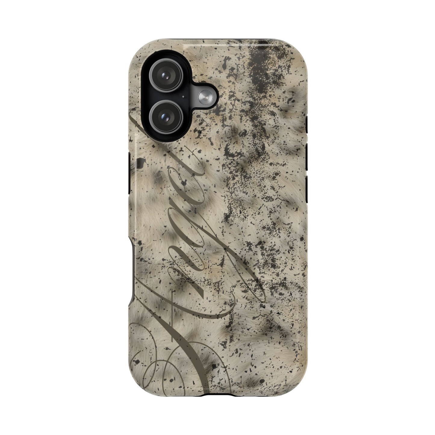 MAGSAFE leopard angel fur stacked phone case