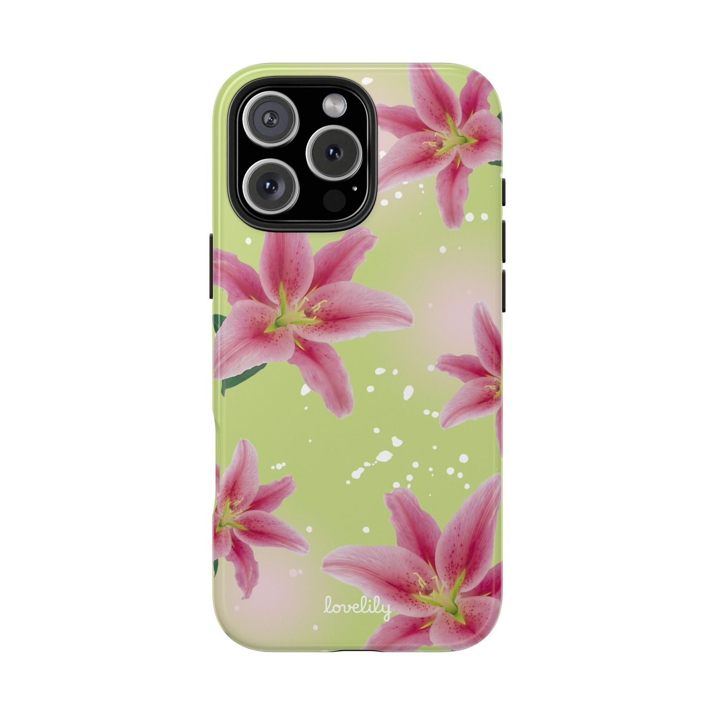 lime tigerlily stacked phone case