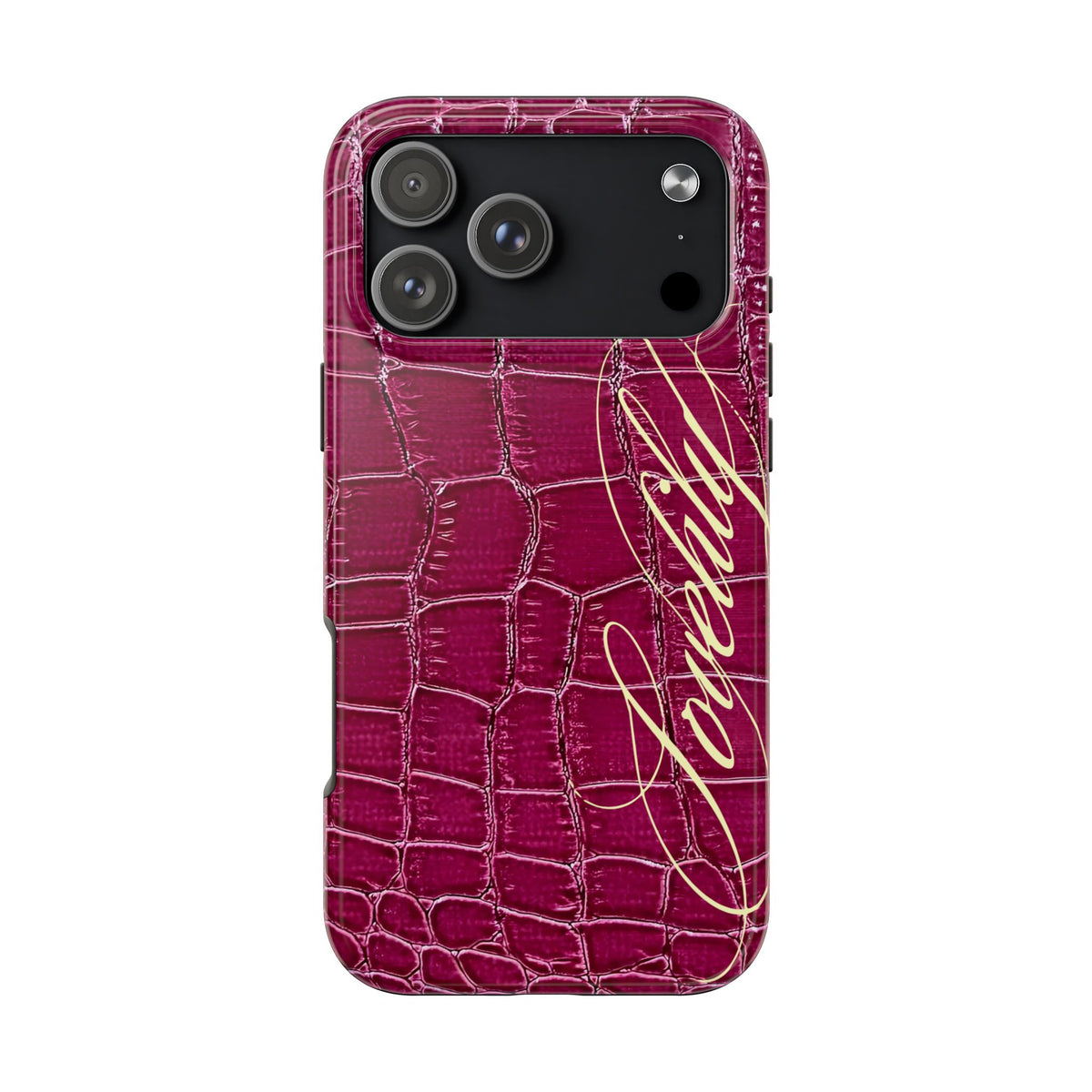 pink croc+  stacked phone case
