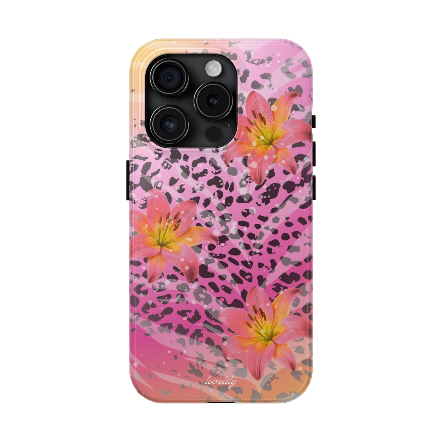 purple n yellow tigerlily stacked phone case