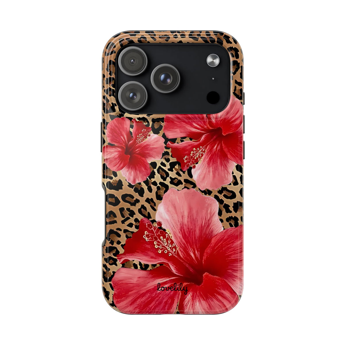 leopard hibiscus  stacked phone case
